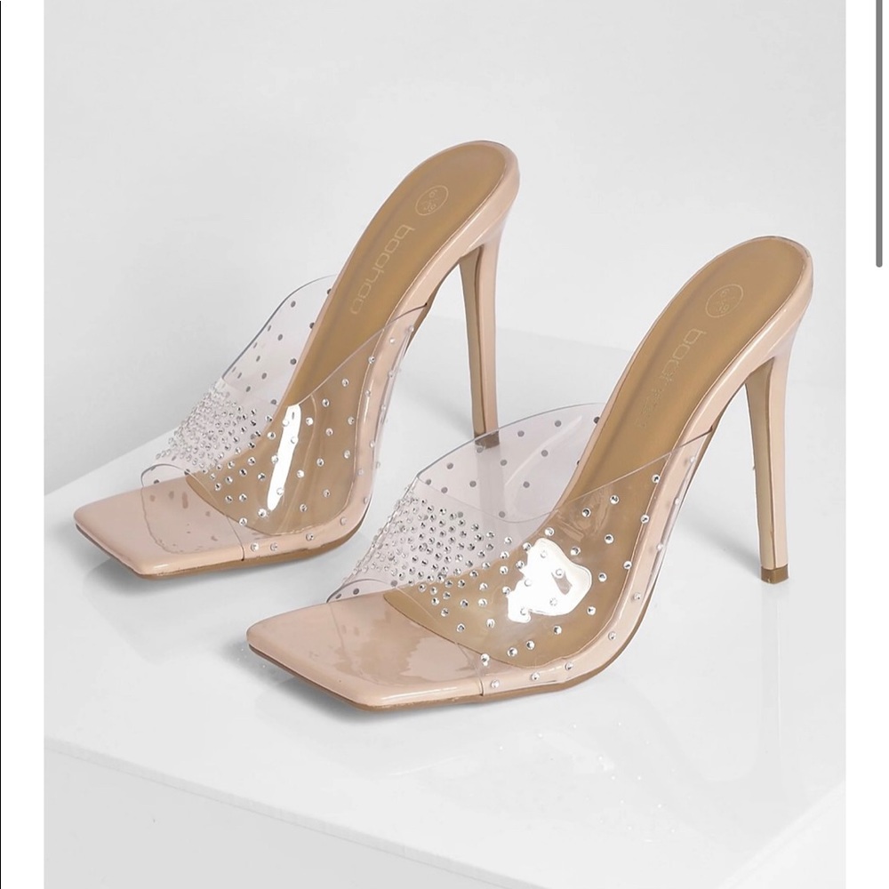 Diamante Clear High Mule